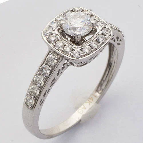 Custom engagement rings for women -14KW 1.00CTW DIAMOND BRIDAL RING WITH SQUARE CHANN