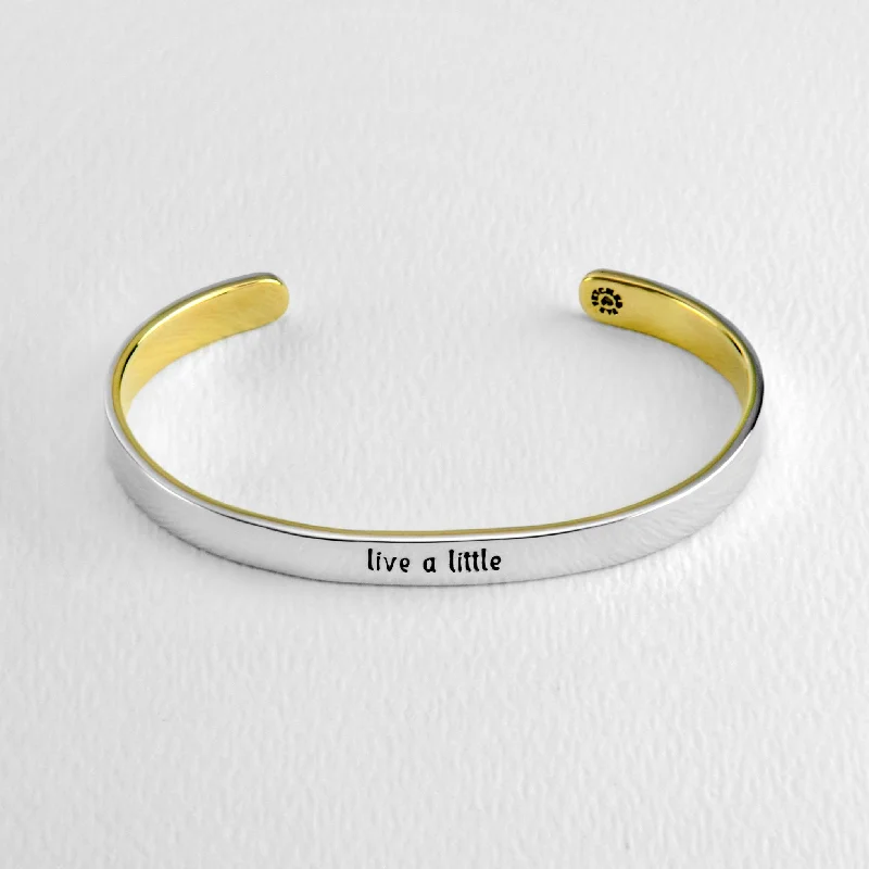 Gold-plated women's bangles -Live A Little Mixed Metals Cuff Bracelet