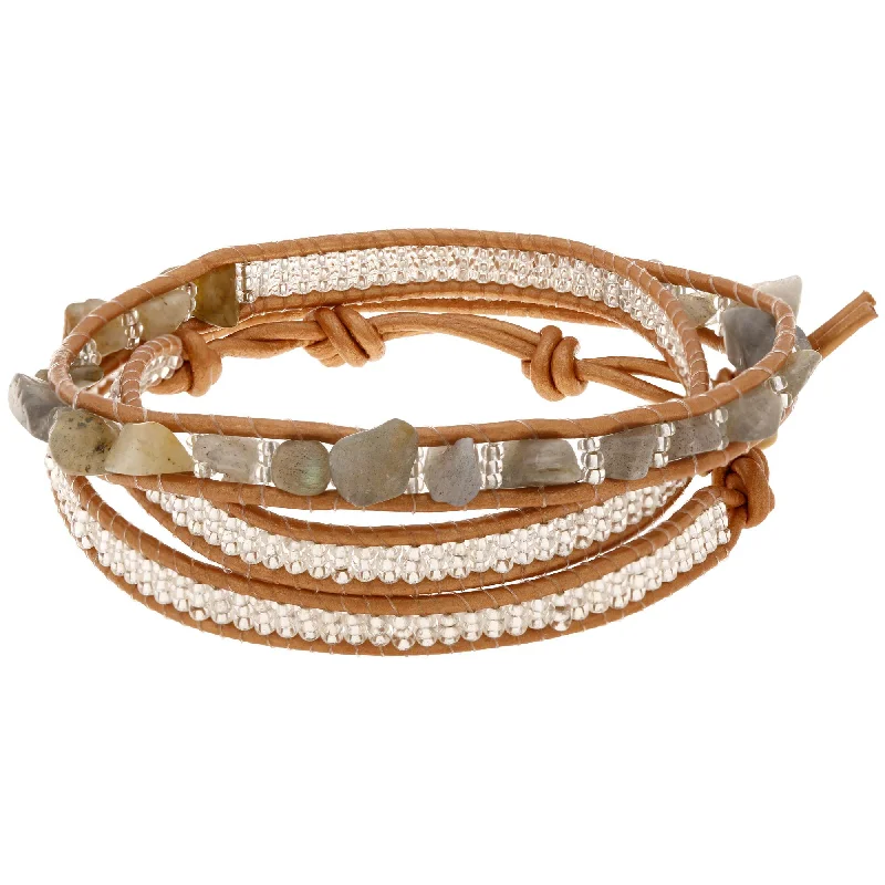 Chunky women's bangles -Sasa Earth 3x Wrap Bracelet