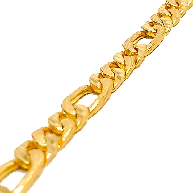 Layered bangle bracelets for women -Effortless Everyday 22K Gold Linked Men's Bracelet