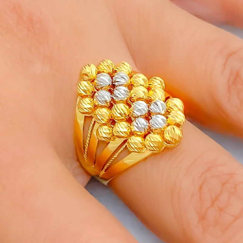 Women’s heart-shaped rings-Gorgeous Blooming 22k Gold Ring