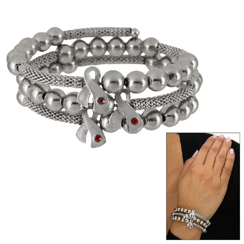 Exquisite silver women's bangles -Diabetes Awareness Wire Wrap Bracelet