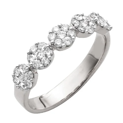 Engagement rings with platinum band for women -14KW 0.65CTW FLOWER DIAMOND RING