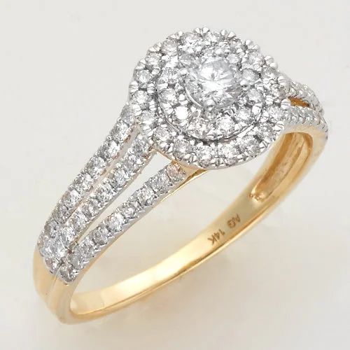 Elegant rose gold engagement rings for women -14KY 0.75CTW DIAMOND BRIDAL RING - DOUBLE ROUND