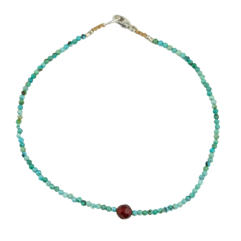 Transparent women's bangles -Turquoise + Carnelian Bracelet