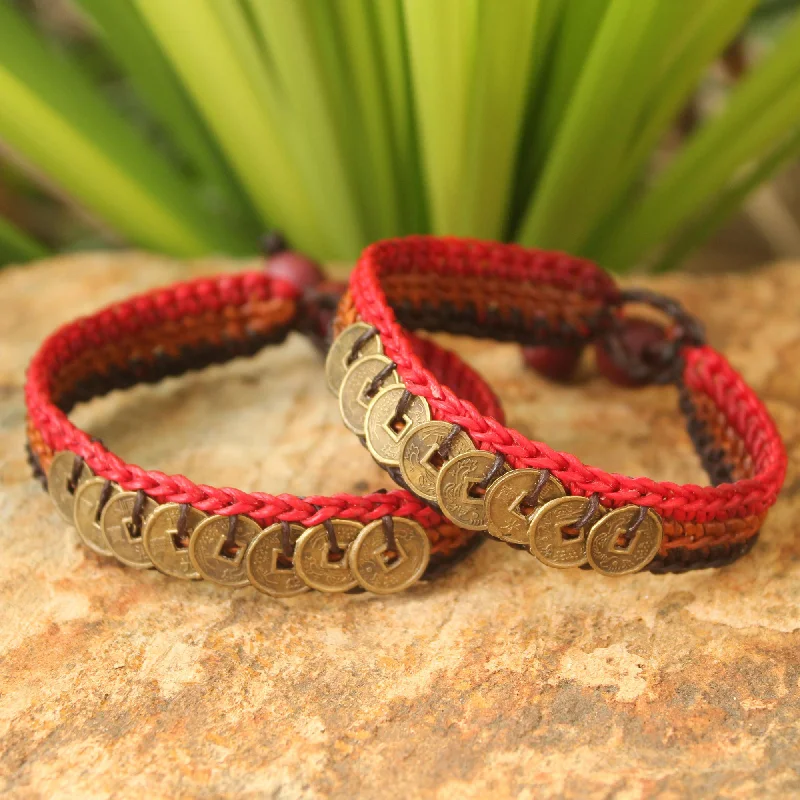 Adjustable bangles for women -Cinnamon Coins Wristband Bracelet