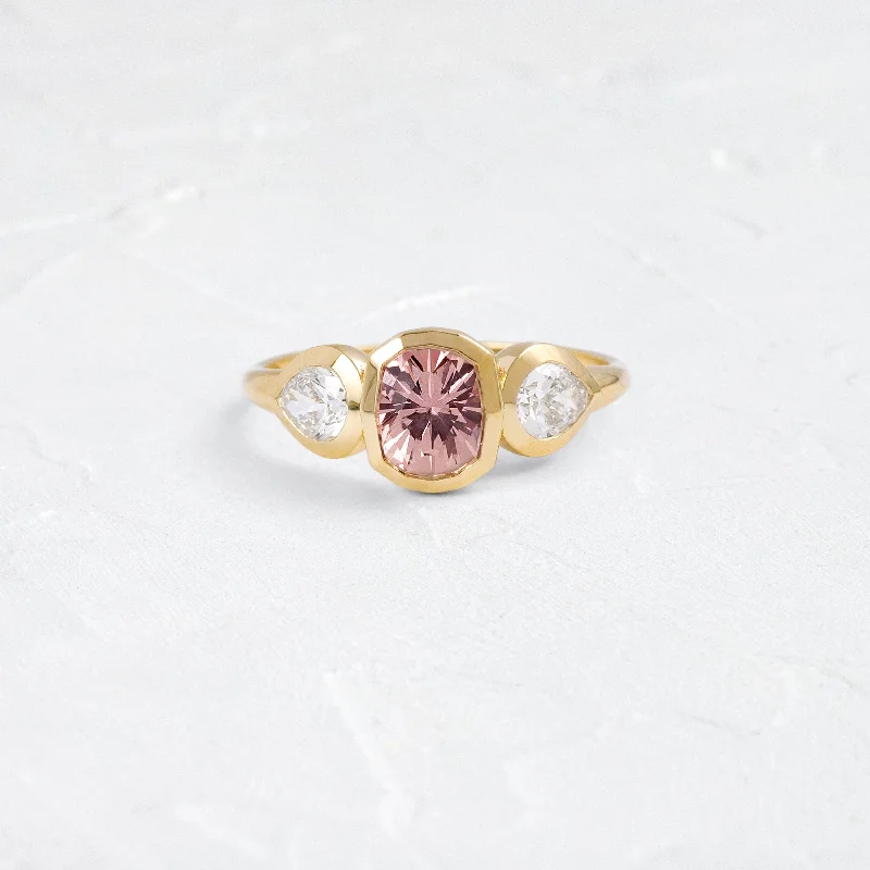 Women’s floral engagement rings-Moonrise Ring, 1.36ct. Pink Montana Sapphire