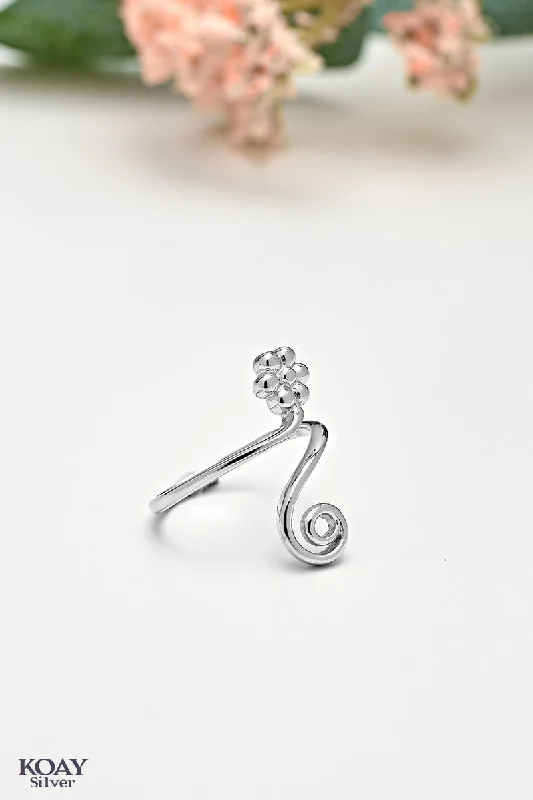 Women’s wedding set rings-Spiral Flower Ring