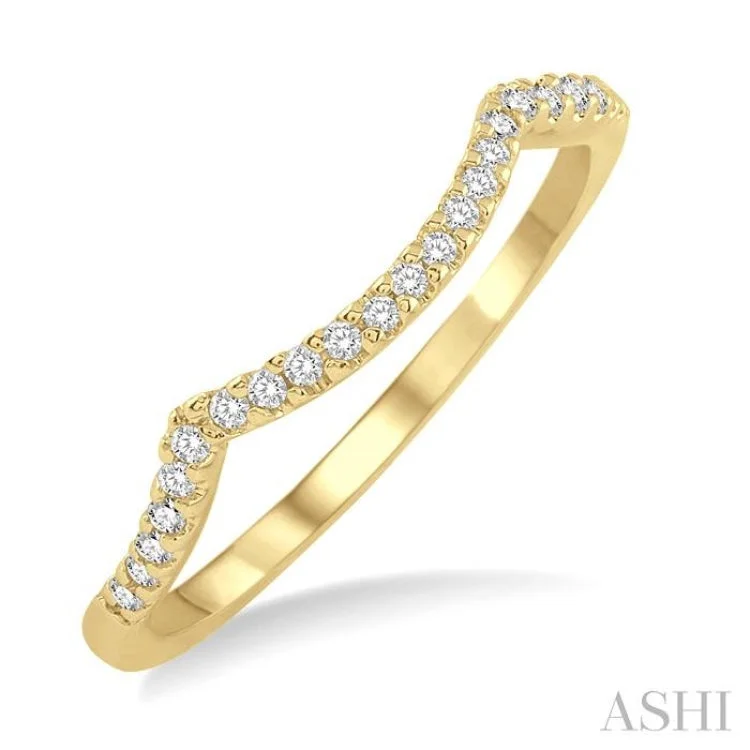 Engagement rings with three stones for women -1/10 ctw Round Cut Diamond Wedding Band in 14K Yellow Gold