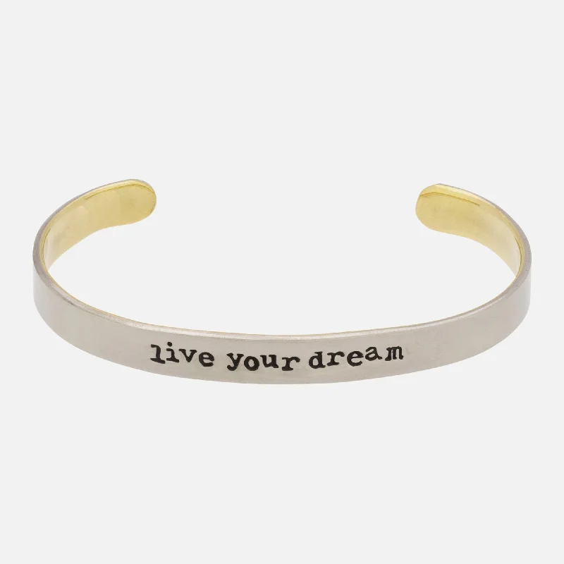 Elegant women's bracelets -Live Your Dream Cuff Bracelet