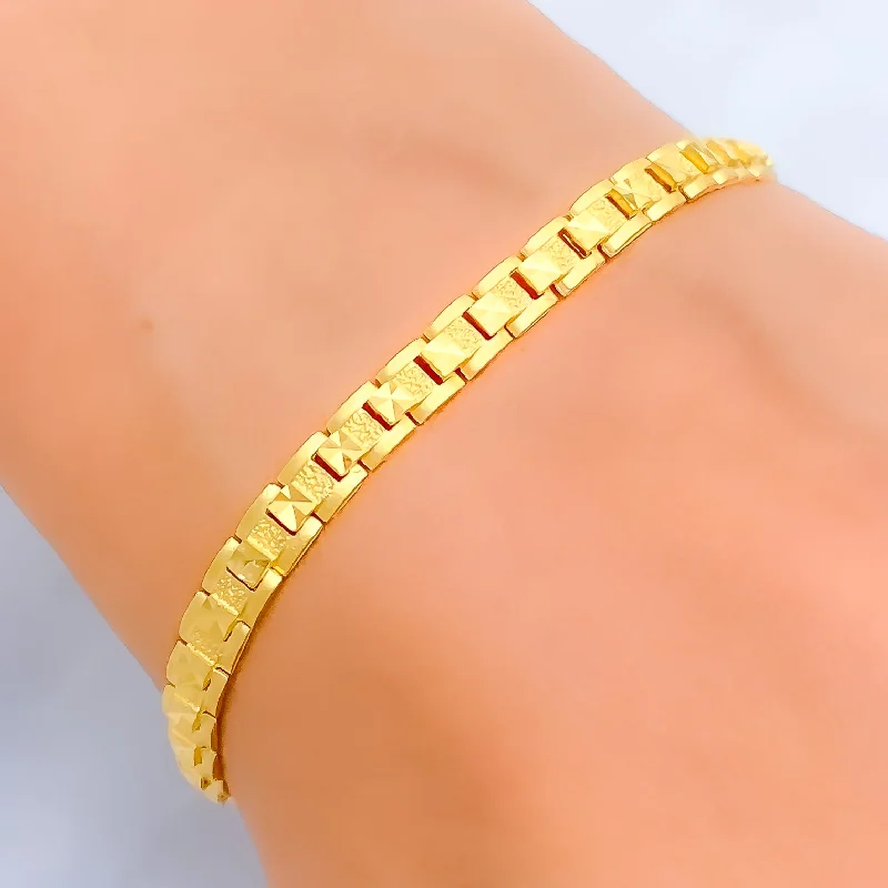 Floral design women's bracelets -Graceful Refined 22k Gold Bracelet