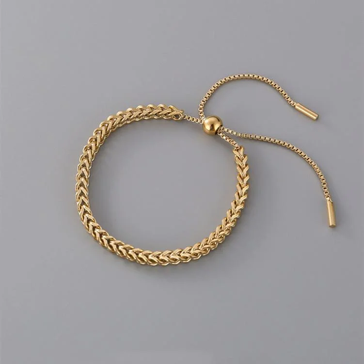 Woven Pull Bracelet-Gold