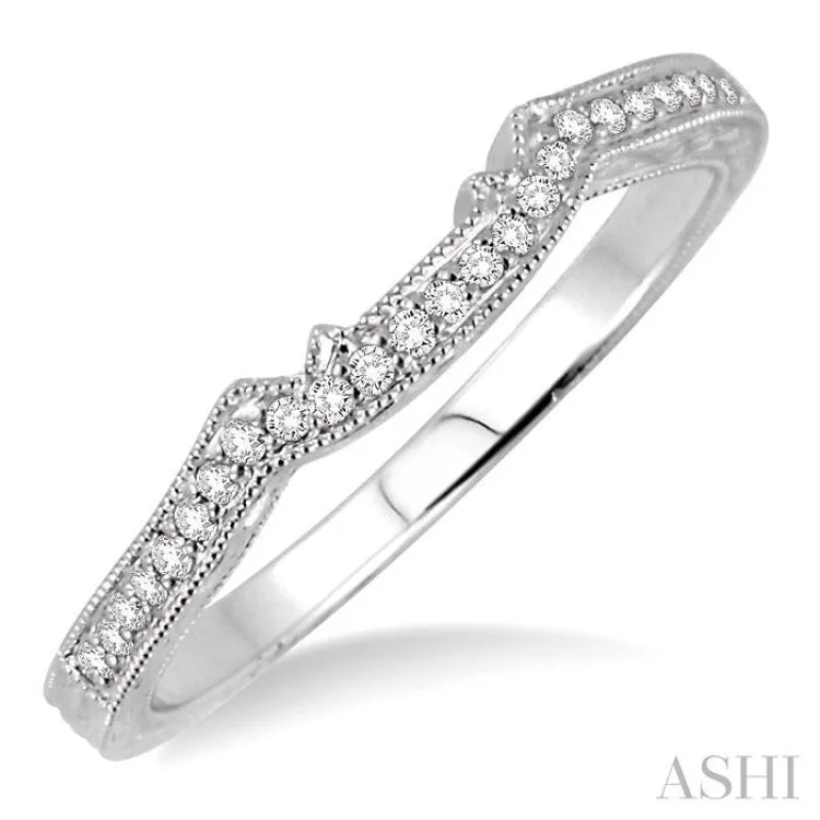 Custom engagement rings for women -1/10 ctw Round Cut Diamond Matching Wedding Band in 14K White Gold