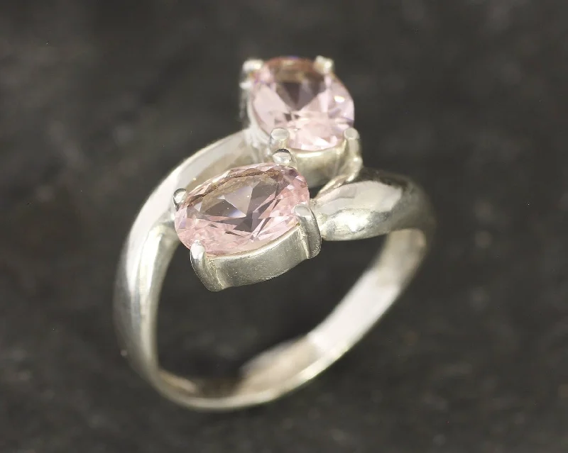 Women’s simple rings-Morganite Ring - Pink Bypass Ring - Classic Oval Ring