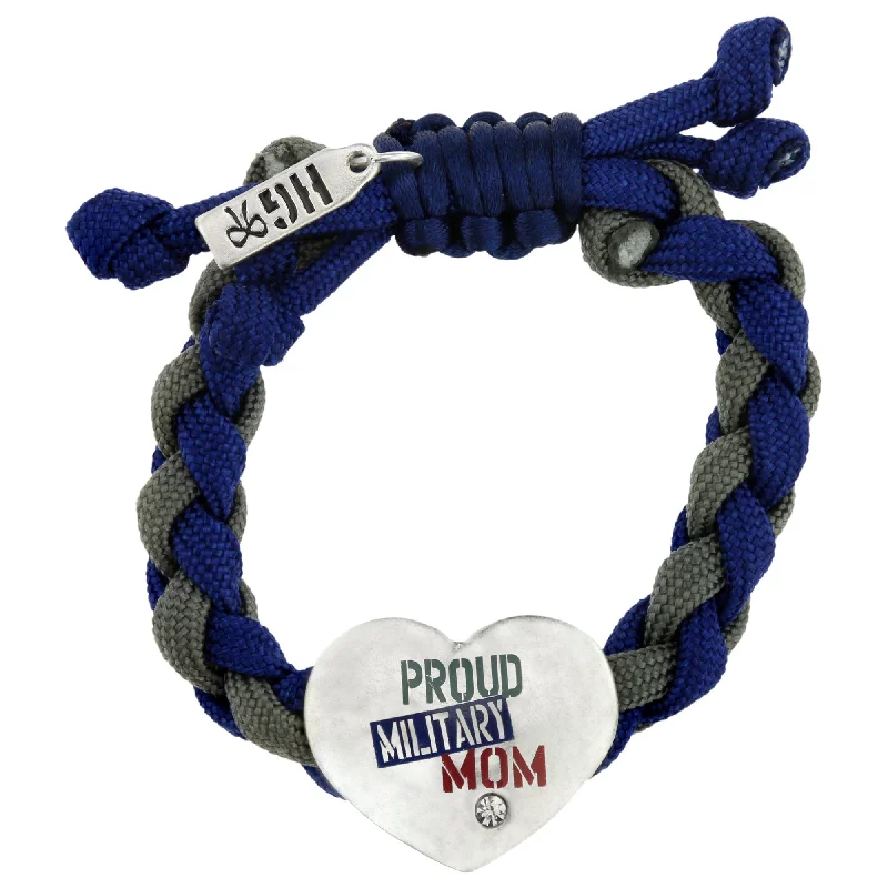 Multi-color women's bracelets -Proud Military Mom Paracord Bracelet