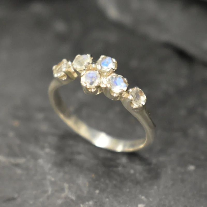 Women’s chunky rings-Bypass Moonstone Ring - Moonstone Eternity Band - June Birthstone Ring