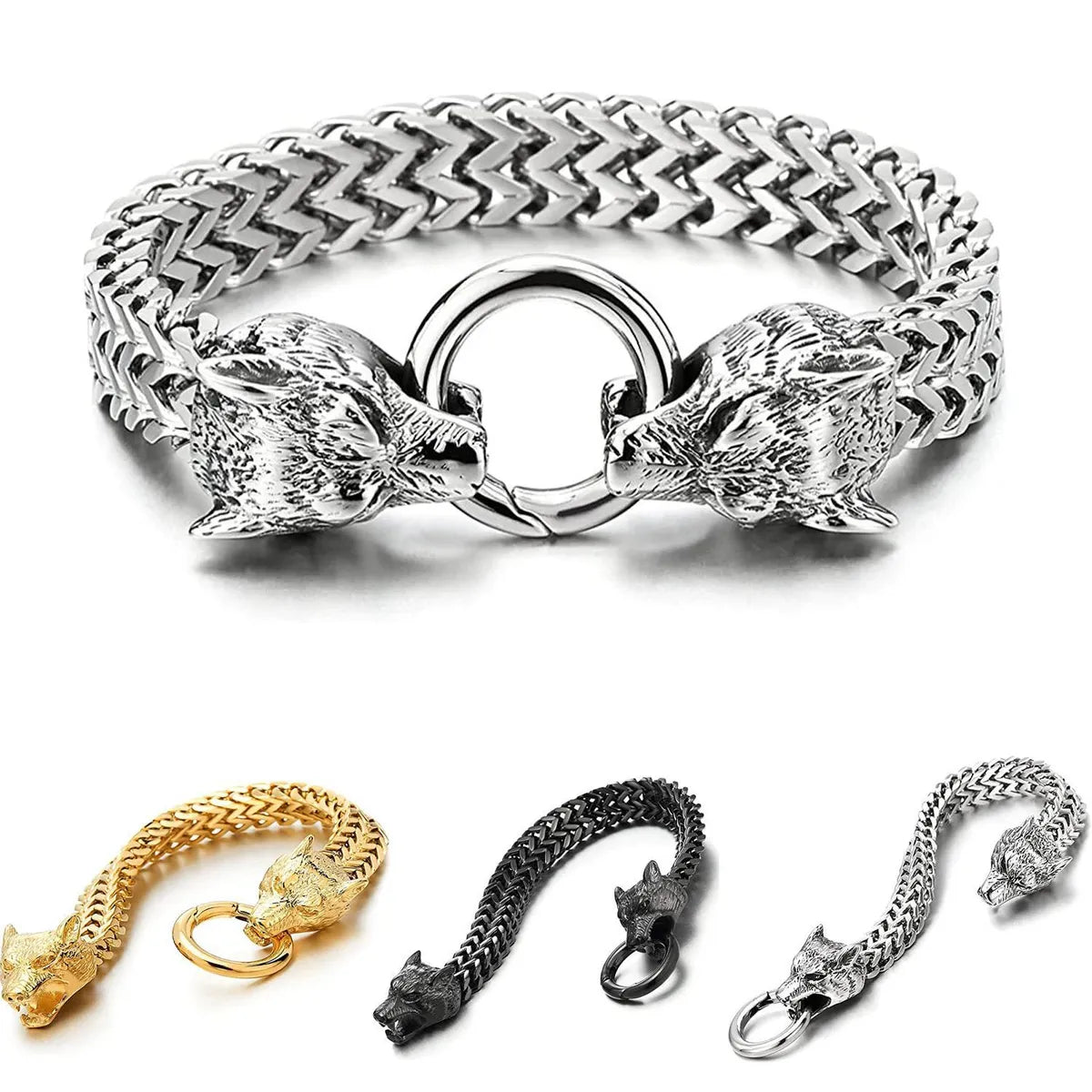 Luxury women’s bracelets -Hip-hop Punk Animal Titanium Steel Plating Bracelets