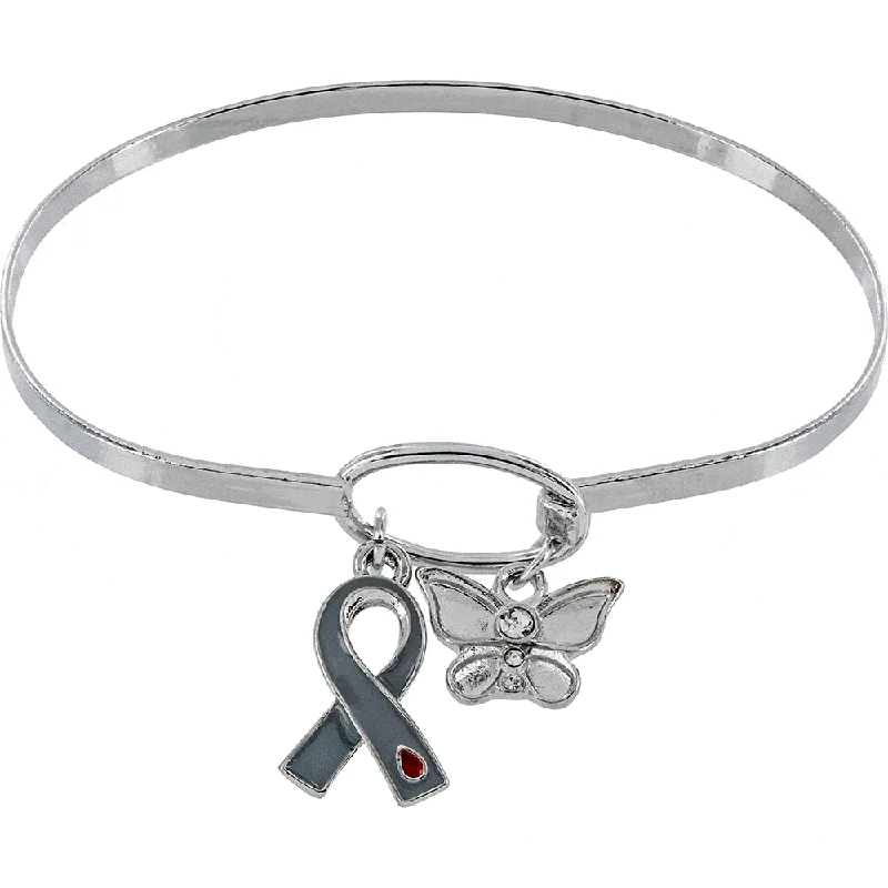 Minimalist women's bangles -Diabetes Awareness Butterfly Bracelet!