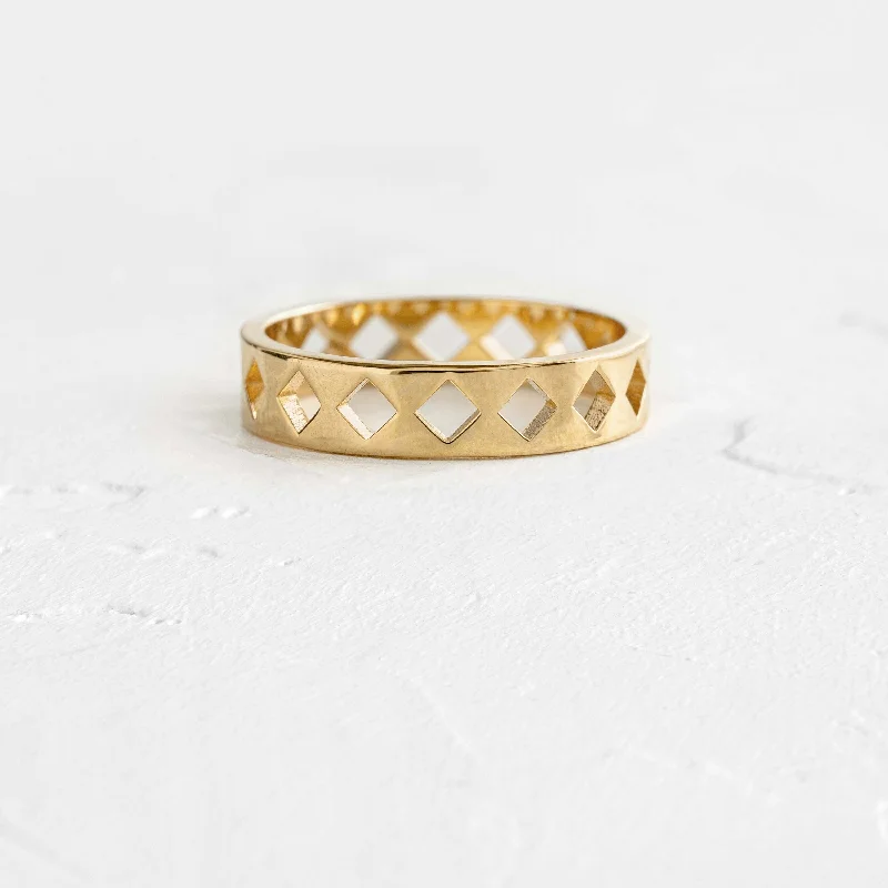 Women’s vintage rings-Cutout Band