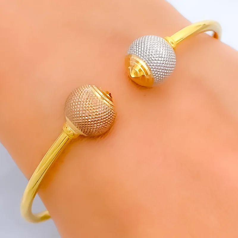 Personalized women's bracelets -Dazzling Shimmering 22k Gold Bangle Bracelet