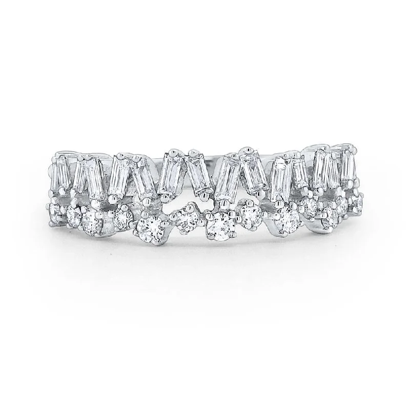 Diamond engagement rings for women -Diamond Mosaic Band Set in 14 Kt. Gold