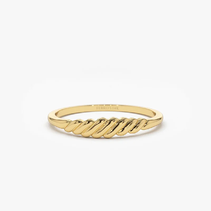 Women’s engraved rings-14k Gold Pluto Ring