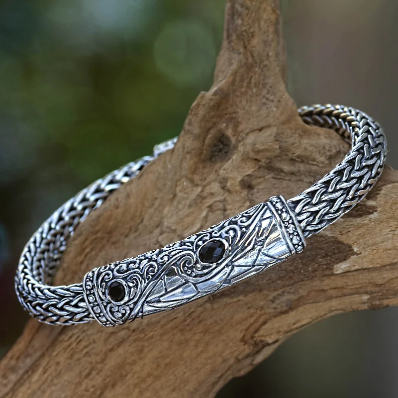 Women's bangles with gold and silver -Splendid Dragon Men's Sterling Silver Bracelet