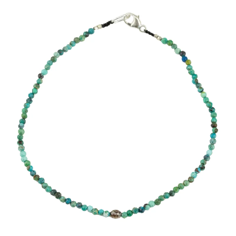 Multi-layer women's bracelets -Turquoise + Red Diamond Bracelet