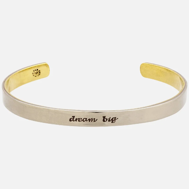 Night party bangles for women -Dream Big Mixed Metals Cuff Bracelet