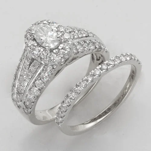 Custom designed engagement rings for women -14KW 2.15CTW DIAMOND OVAL CENTER BRIDAL SET