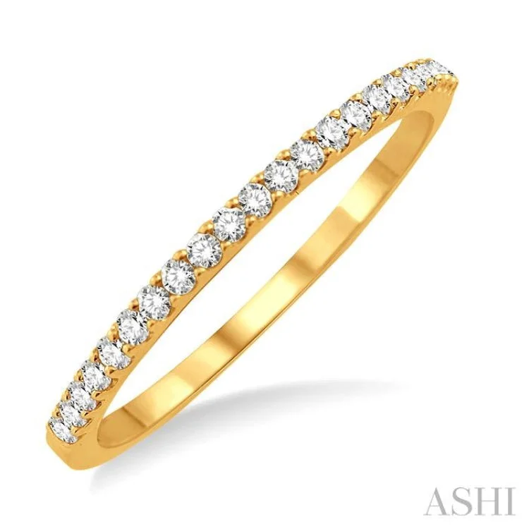 Art deco engagement rings for women -1/5 ctw Round Cut Diamond Wedding Band in 14K Yellow Gold