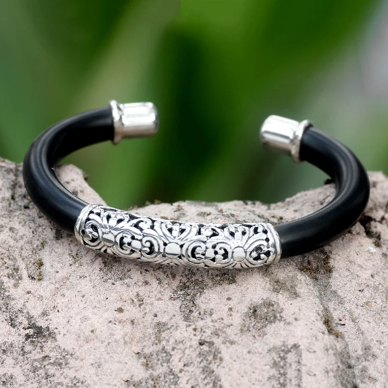 Lightweight women's bangles -Magnificent Bali Sterling Silver Bracelet