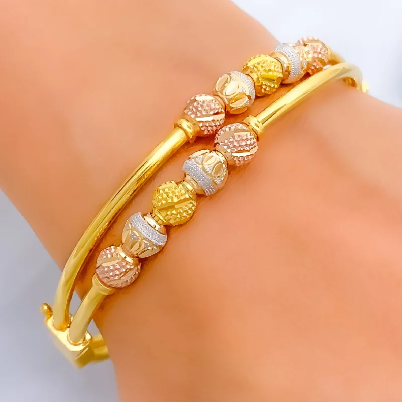 Transparent women's bangles -Stylish Brilliant 22k Gold Bangle Bracelet