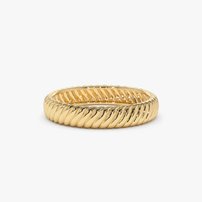 Women’s classic rings-14k Solid Dome Croissant Ring