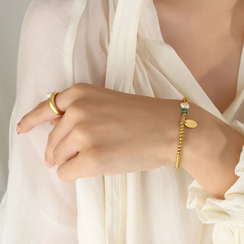 E351-578 Gold Bracelet-15cm