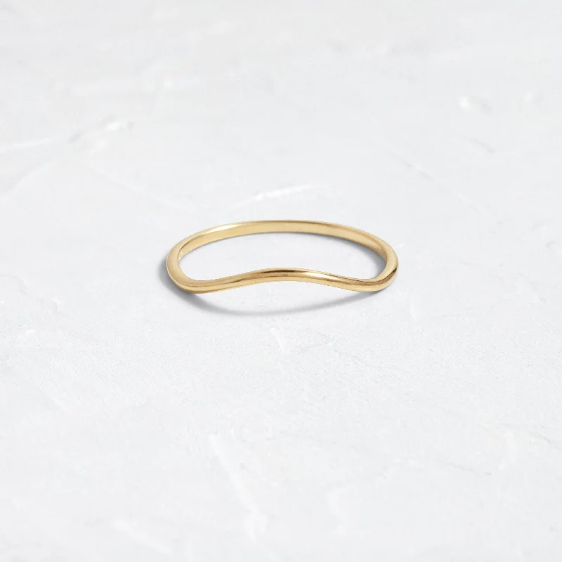 Women’s celestial rings-Curved Pairing Band - In Stock