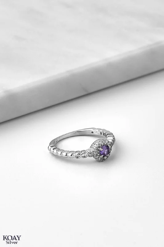 Women’s adjustable statement rings-Zircon (044-Purple ) Ring