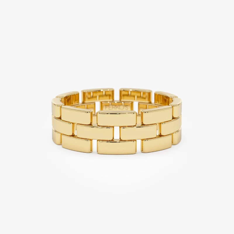 Women’s fashion statement rings-14k Wide Chain Link Ring