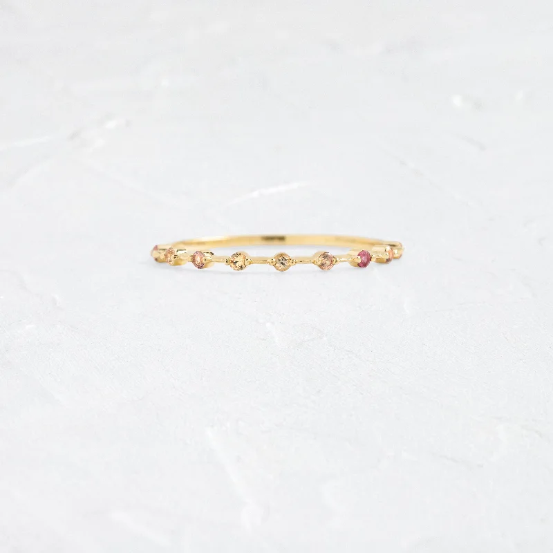 Women’s adjustable rings-Petite Sapphire Distance Band in Sunset