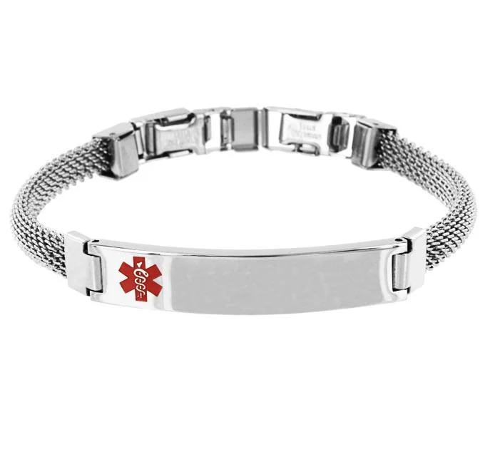 Women's bangles for gift giving -Mesh Medic Alert Bracelet