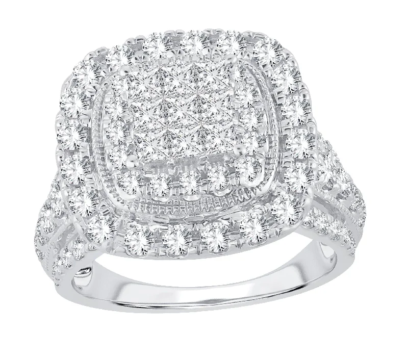 Halo engagement rings for women -10K 2.00ct Diamond Ring