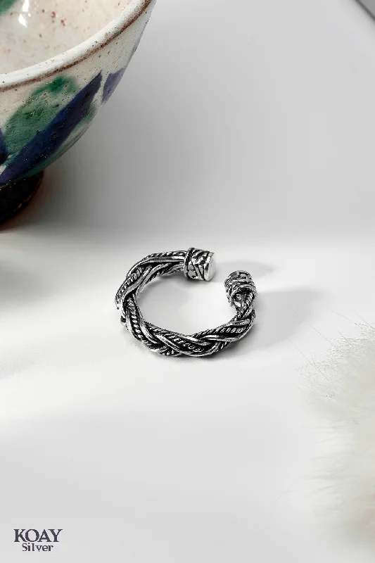 Women’s engagement rings with diamonds-G Tex Braided Ring