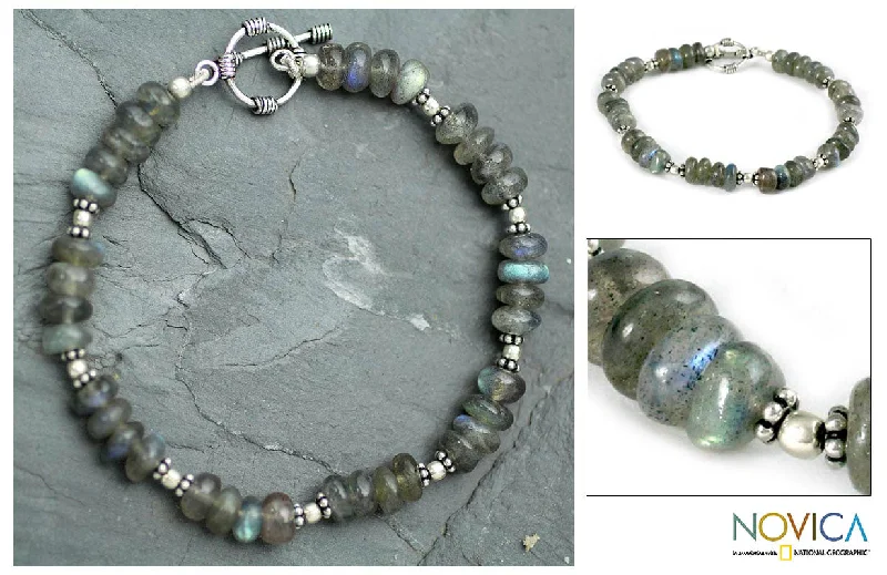 Chunky women's bangles -Indian Rainbow Labradorite Bracelet