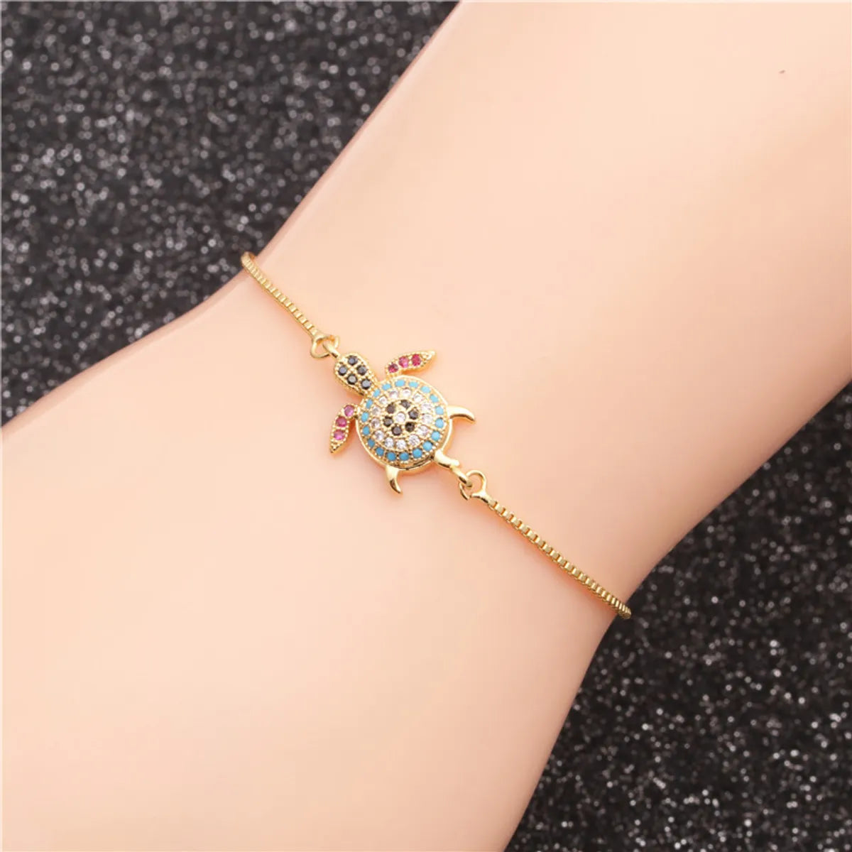 Classic design women's bracelets -Trendy Models Jewelry Micro-set Zircon Turtle Adjustable Ladies Bracelet Wholesale Gooddiy