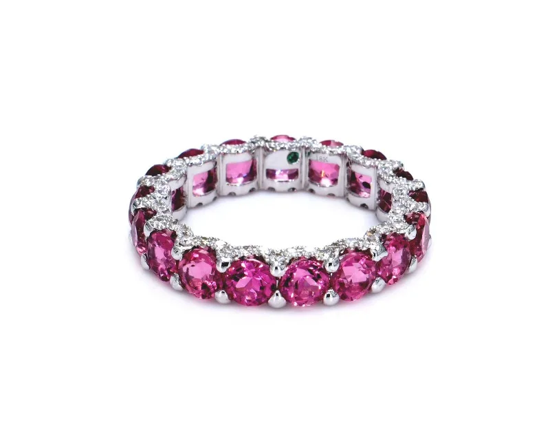 Women’s personalized rings-Pink Tourmaline Eternity Ring