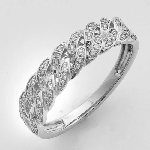 Engagement rings with matching wedding bands for women -14KW 0.15CTW DIAMOND DESIGNER MIAMI CUBAN LADIES