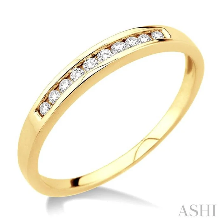 Rose gold engagement rings for women -1/10 ctw Round Cut Diamond Band in 10K Yellow Gold