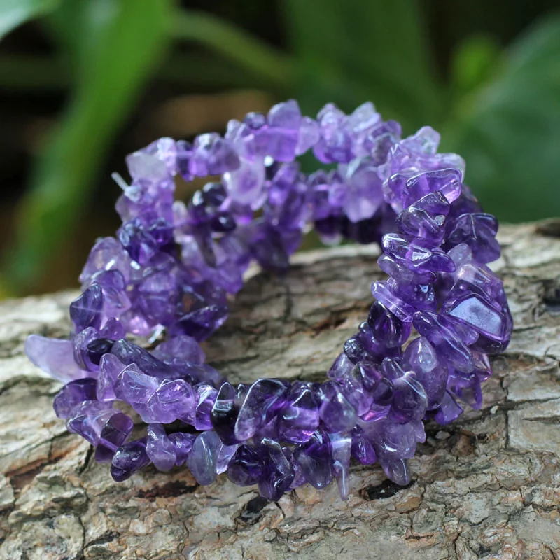 Custom women's bangles -Wonders Amethyst Beaded Bracelet