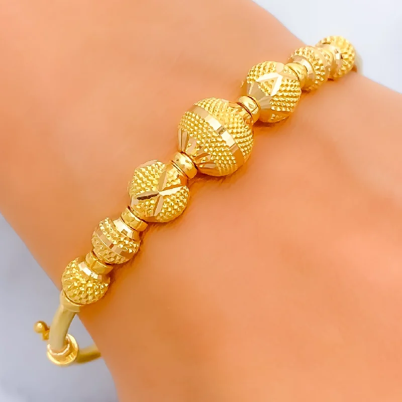 Fashionable women's bracelets -Bold Lush 22k Gold Bangle Bracelet