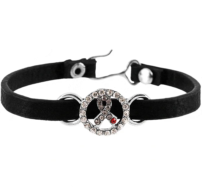 Elegant women's bangles -Diabetes Awareness Faux Leather Bracelet